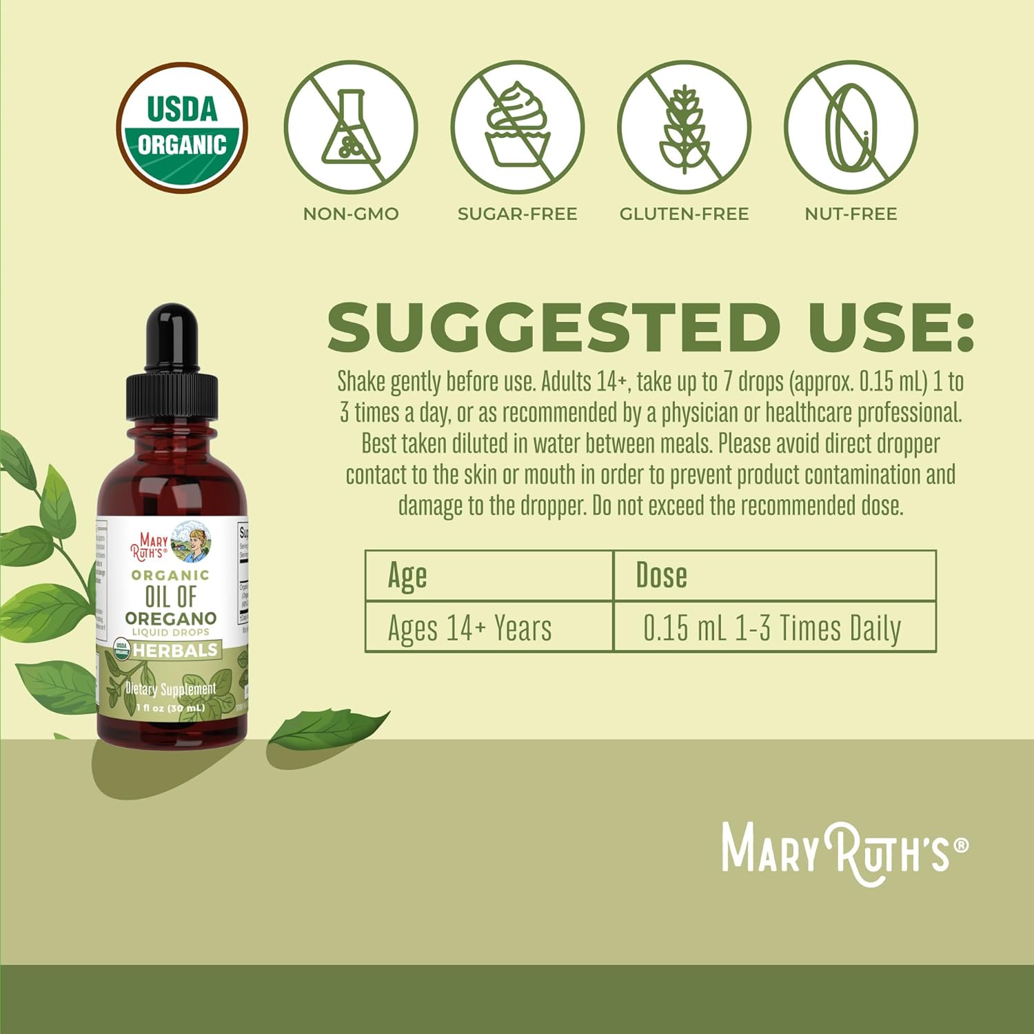 MaryRuth's Organic Oil of Oregano Liquid Drops