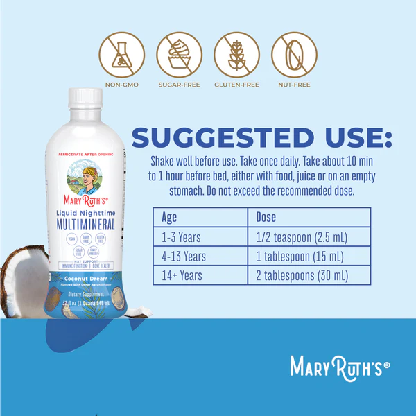 MaryRuth's Liquid Nighttime Multimineral - Coconut Dream