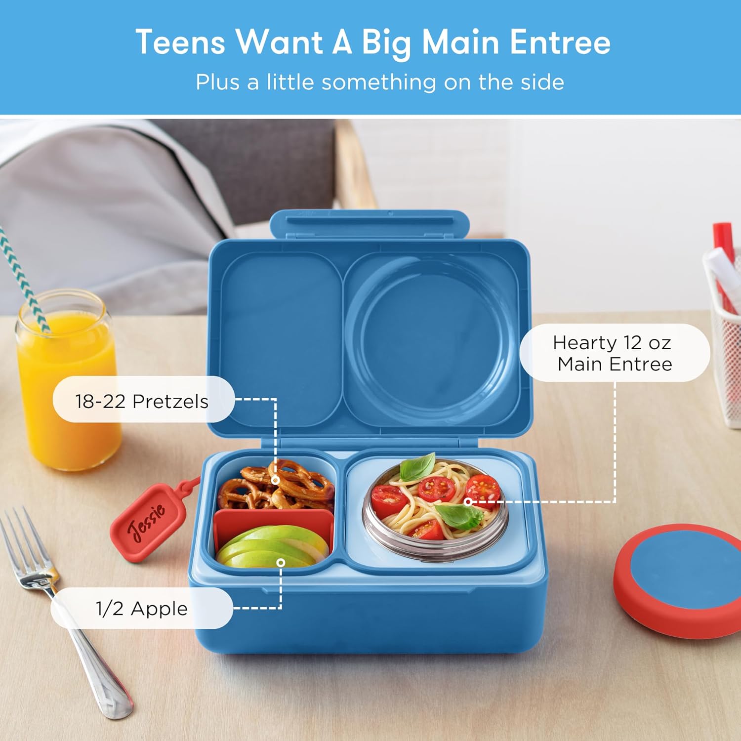 OmieLife UP Bento Box For Kids - Blue