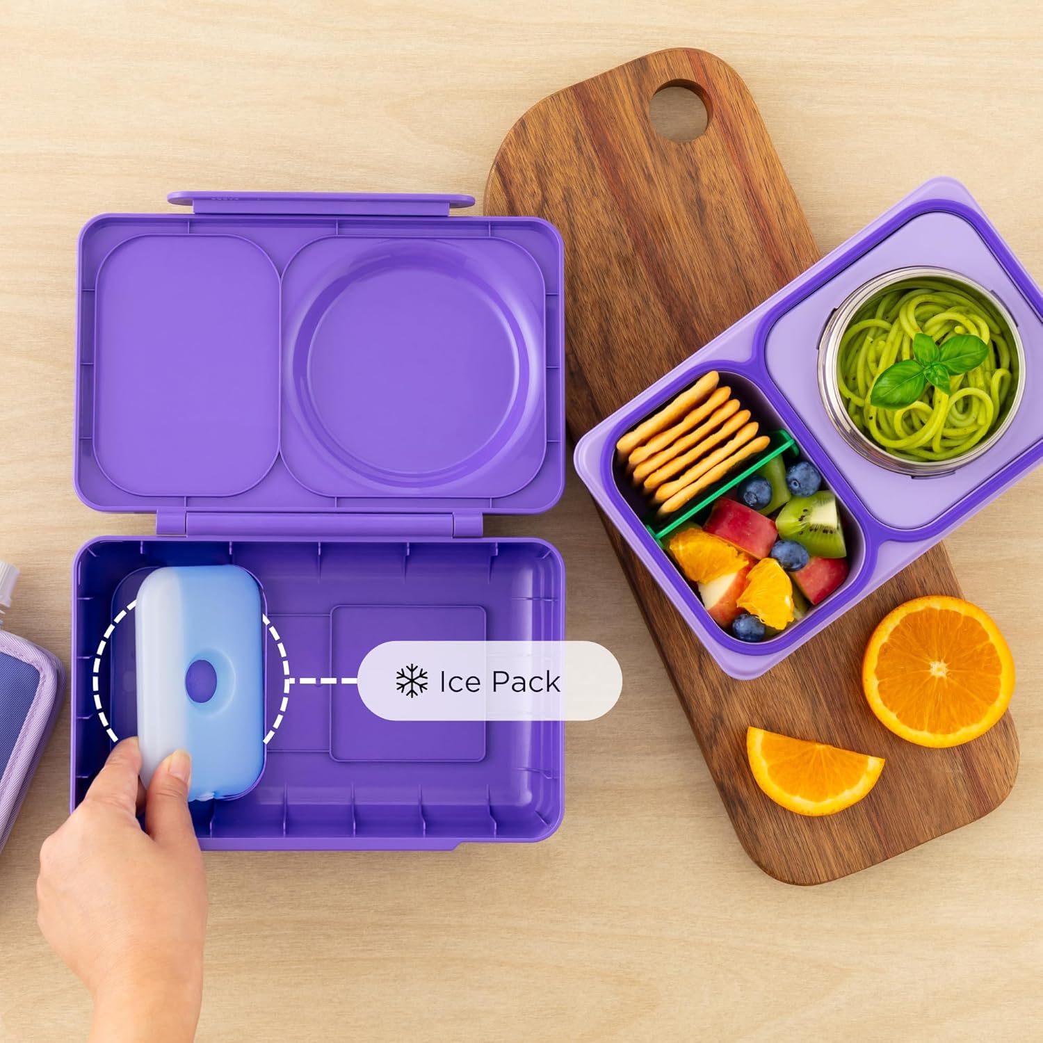 OmieLife UP Bento Box For Kids - Purple
