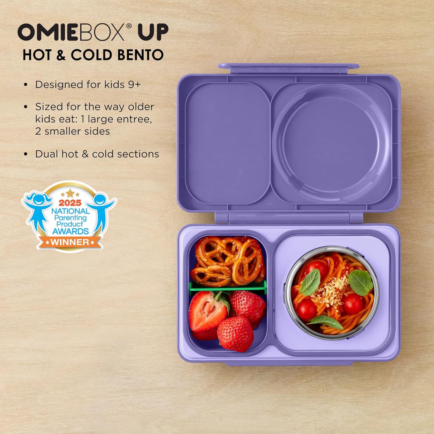 OmieLife UP Bento Box For Kids - Purple