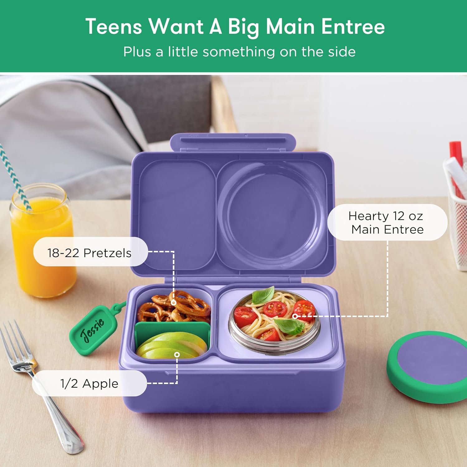 OmieLife UP Bento Box For Kids - Purple