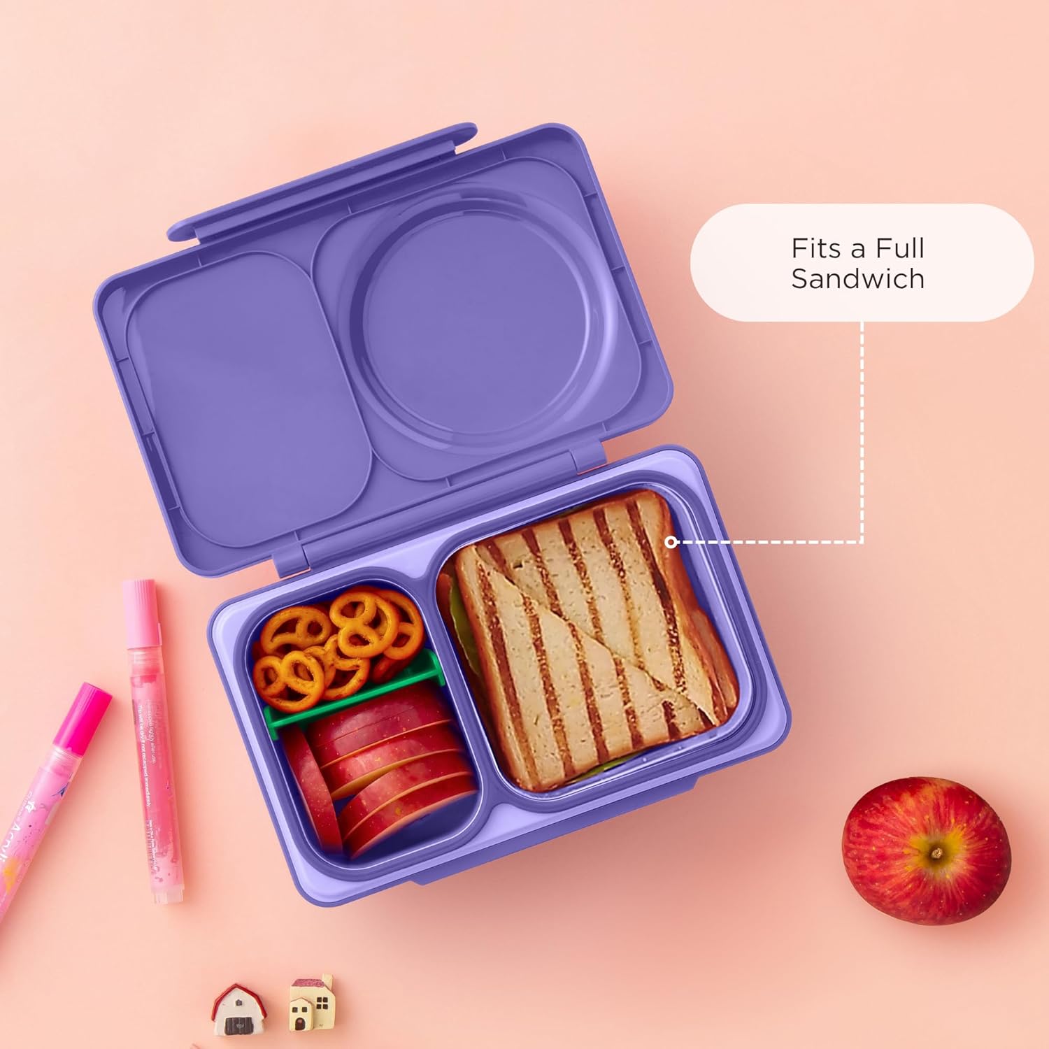 OmieLife UP Bento Box For Kids - Purple