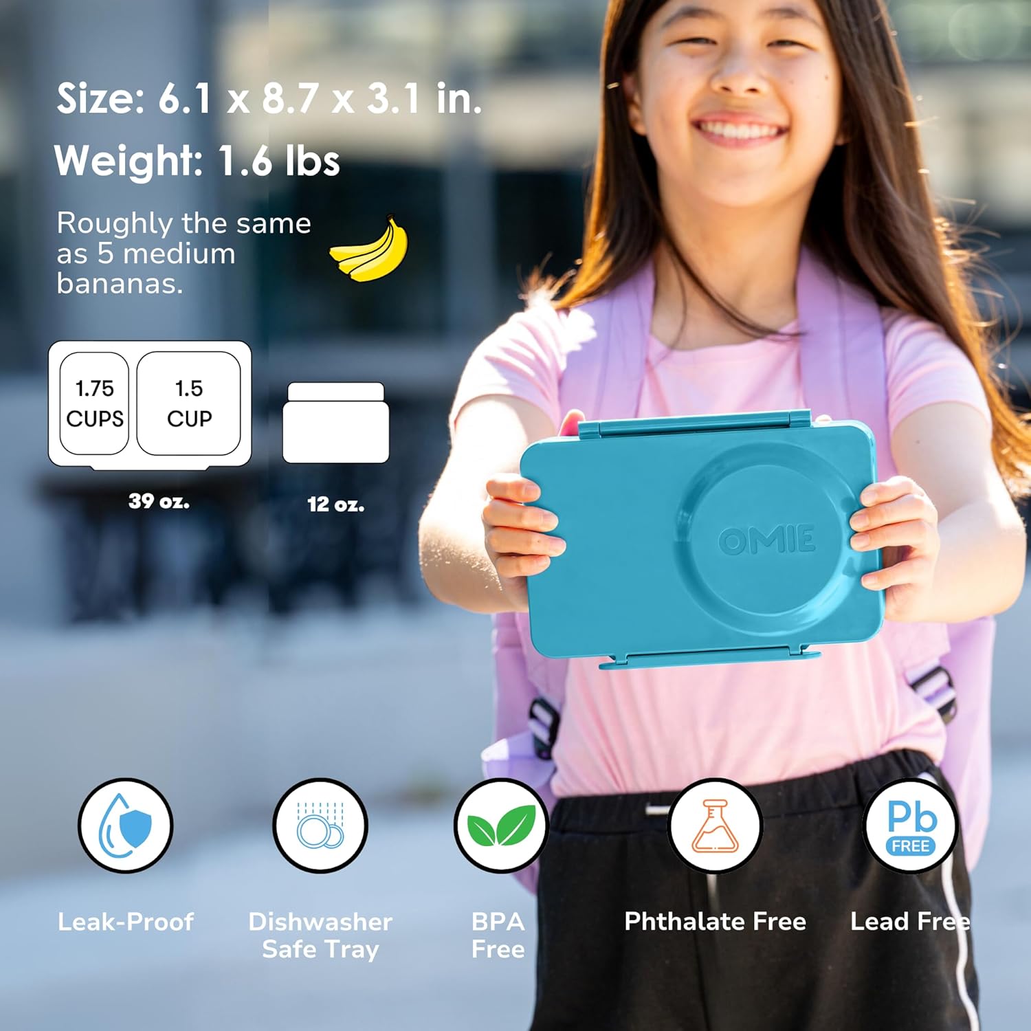 OmieLife UP Bento Box For Kids - Green