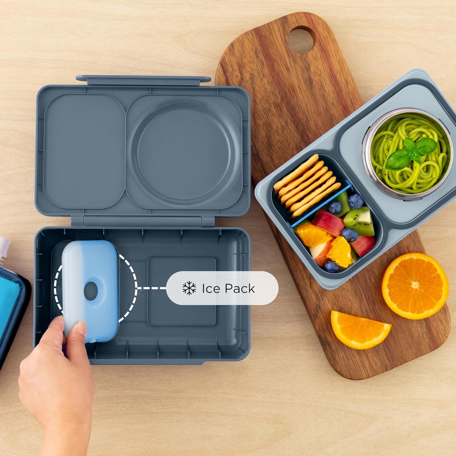 OmieLife UP Bento Box For Kids - Grey